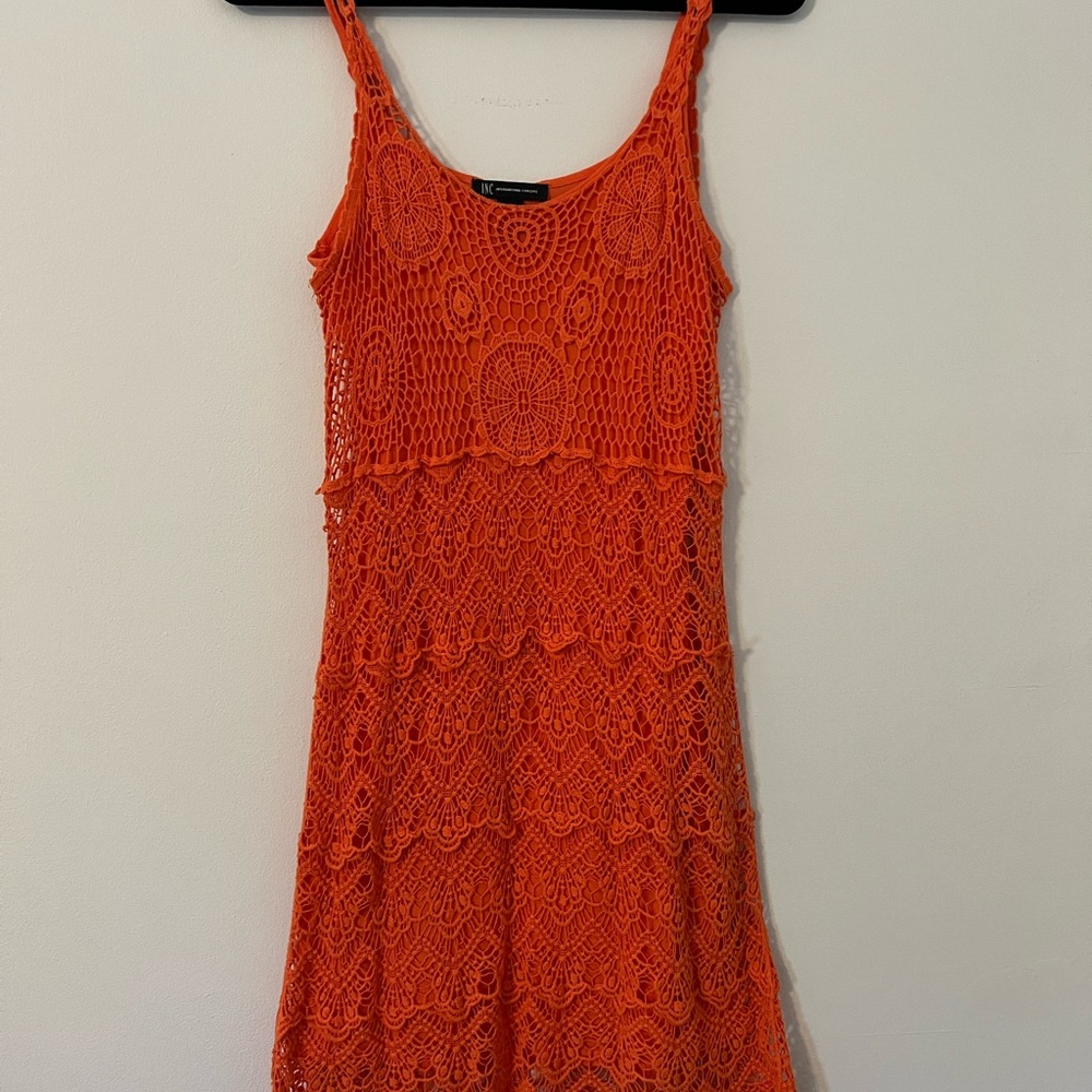 Orange Crochet Dress